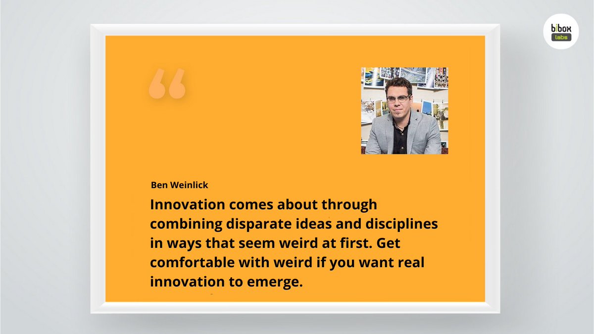 biboxlabs's tweet photo. Most of us have seen innovations but not the innovators. The process of creating something new is not straight forward. We are sure that if you meet the innovator, you'd feel they are "weird".
Food for your thought on a warm Sunday afternoon.
#sunday #sundayquote #innovationquote https://t.co/l9loMuuPWK
