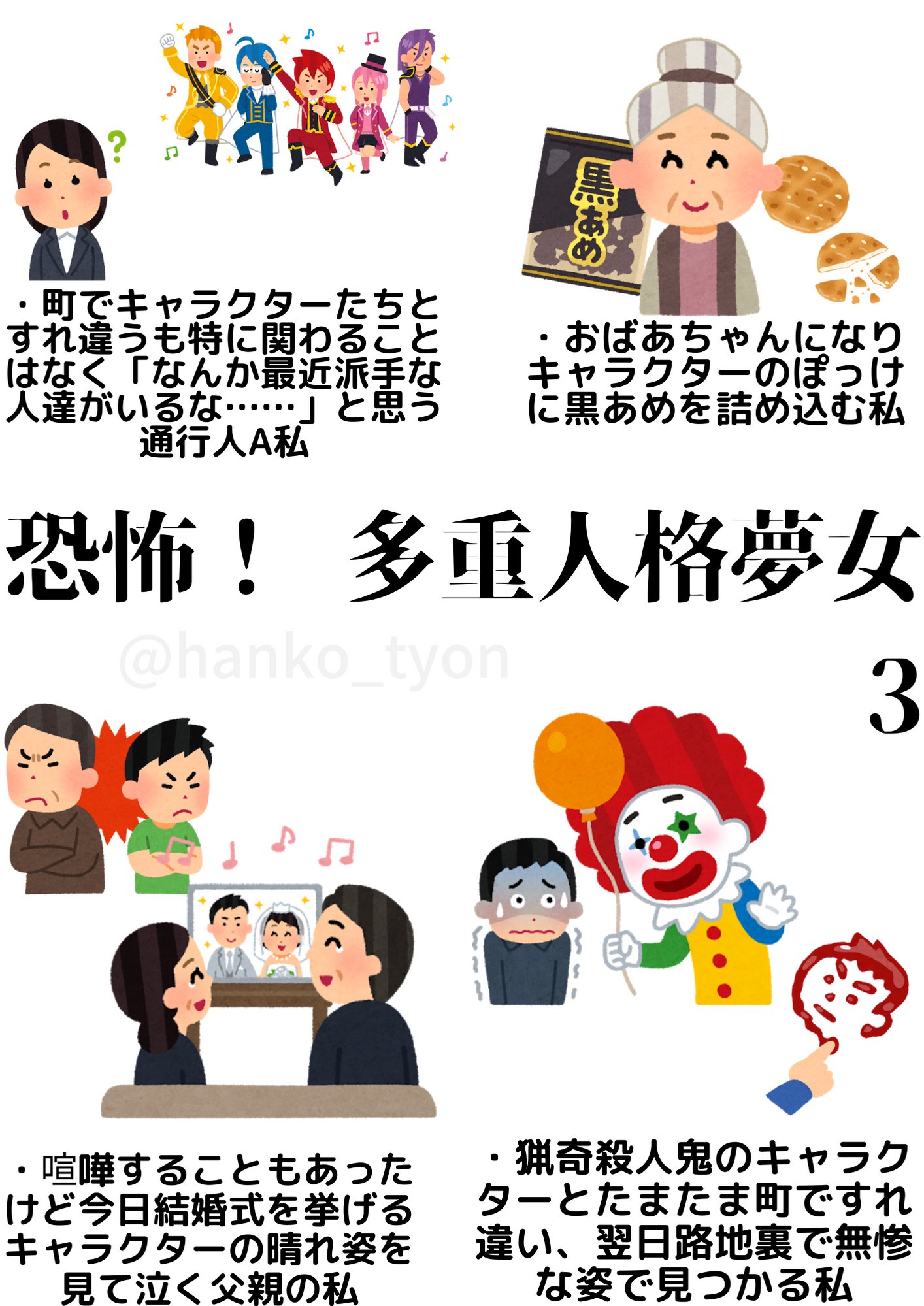 物欲の高まり 私の中にもこれだけの 人格 がいるんだから 夢女 夢女子という者たちを一言で言い表すことは出来ないんじゃないかと思う T Co Fg2yjf4xvi Twitter