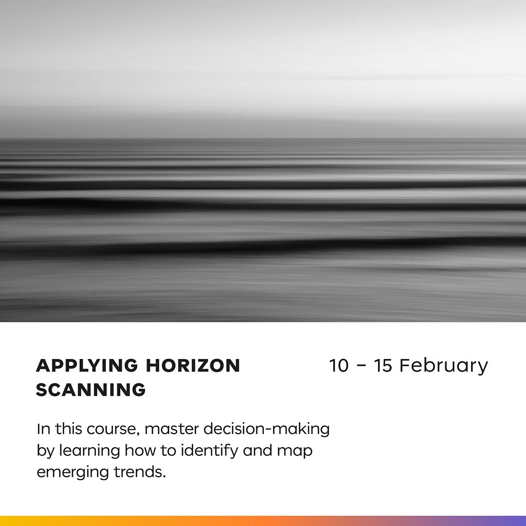 Join our course which will help you understand how information on future trends and emerging signals can be systematically collected and analyzed to better increase the resilience and transformational capabilities of organizations.  
Register here: programs.dubaifuture.ae/programs/5ff15…