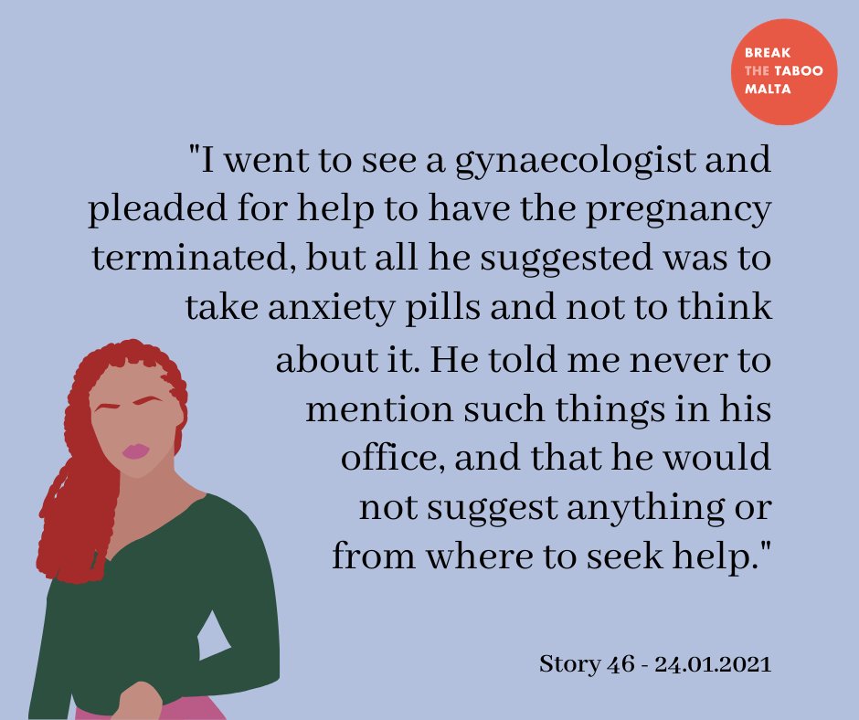 BreakTabooMalta's tweet photo. Story 46 – 24.01.2021

More here: https://t.co/aNMCZZ62mS

#breakthetabooMalta #StopTheStigma #ShoutYourAbortion #YouKnowMe #ImALife #ProChoice #TrustWomen #AbortionIsHealthcare #Malta https://t.co/3veolQY28K
