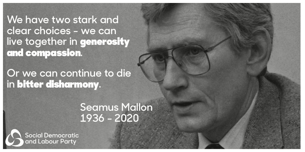 SDLPlive's tweet photo. Today is Seamus Mallon's first anniversary. We could hardly have imagined the year that would follow his death in January.

But his faith in the people of Ireland and his message of reconciliation is more important than ever. https://t.co/dHHUe4TPYf