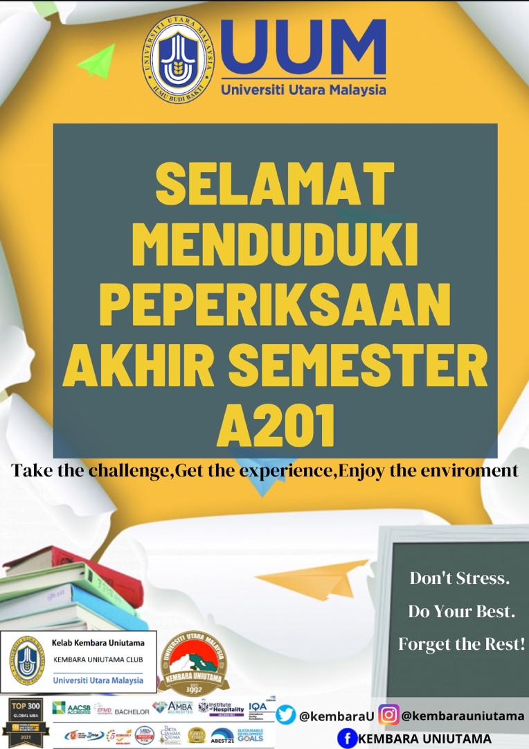 KembaraU's tweet photo. Assalamualaikum &amp; Salam Kembara Dihati💞

Kami dari Kelab Kembara Uniutama ingin mengucapkan Selamat Menghadapi Peperiksaan Akhir Tahun Bagi Semester A201. Semoga berjaya dalam menjawab peperiksaan. Berusahalah selagi mampu dan bertawakkal untuk hasil yang sempurna. https://t.co/j2jHGQmWpb