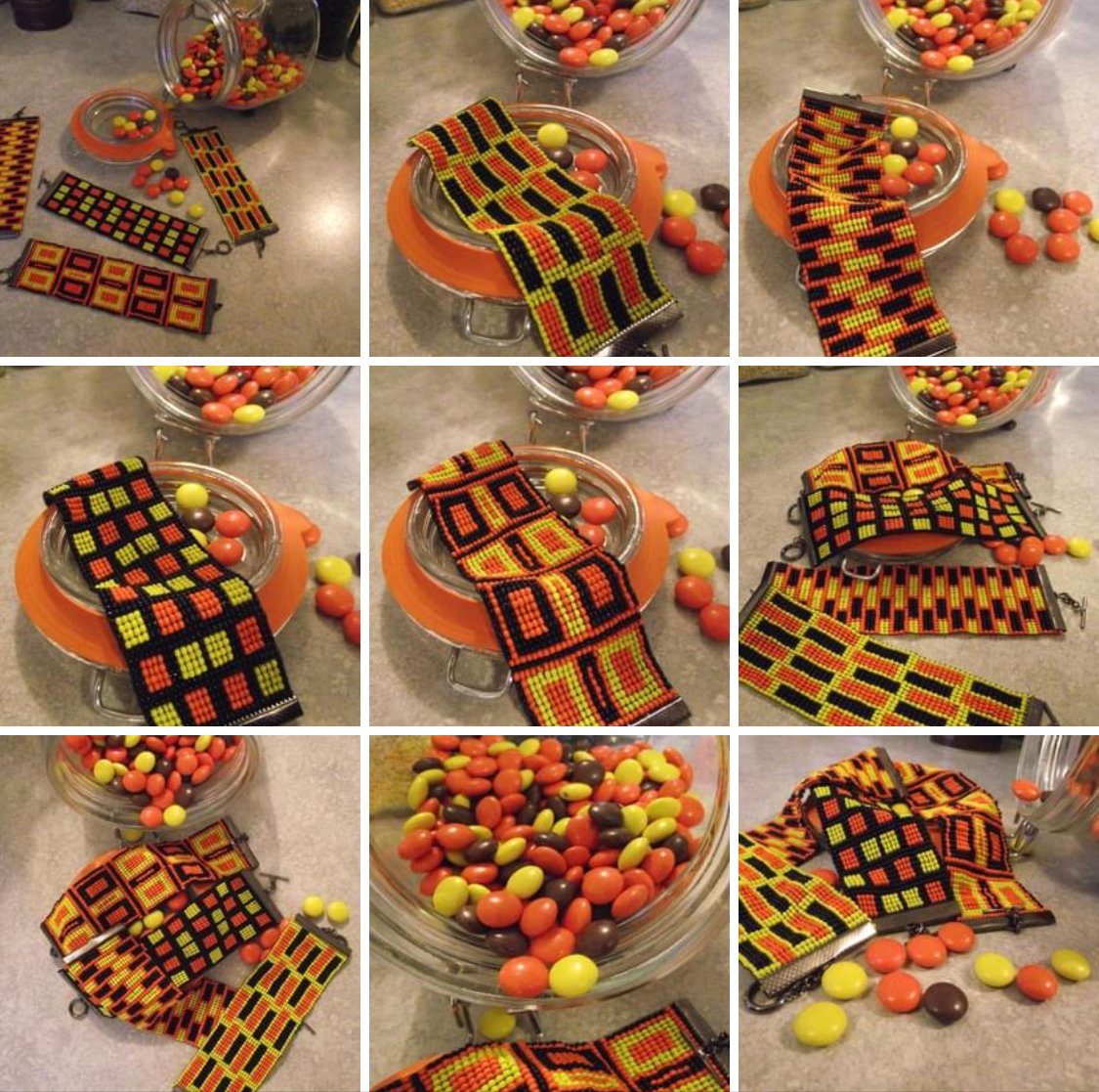 I have done animals, comic book symbols, pop culture, works from rock art and even landscapes. I also did an entire series based on candies. Lol. Here’s my Reese’s Pieces candy set...