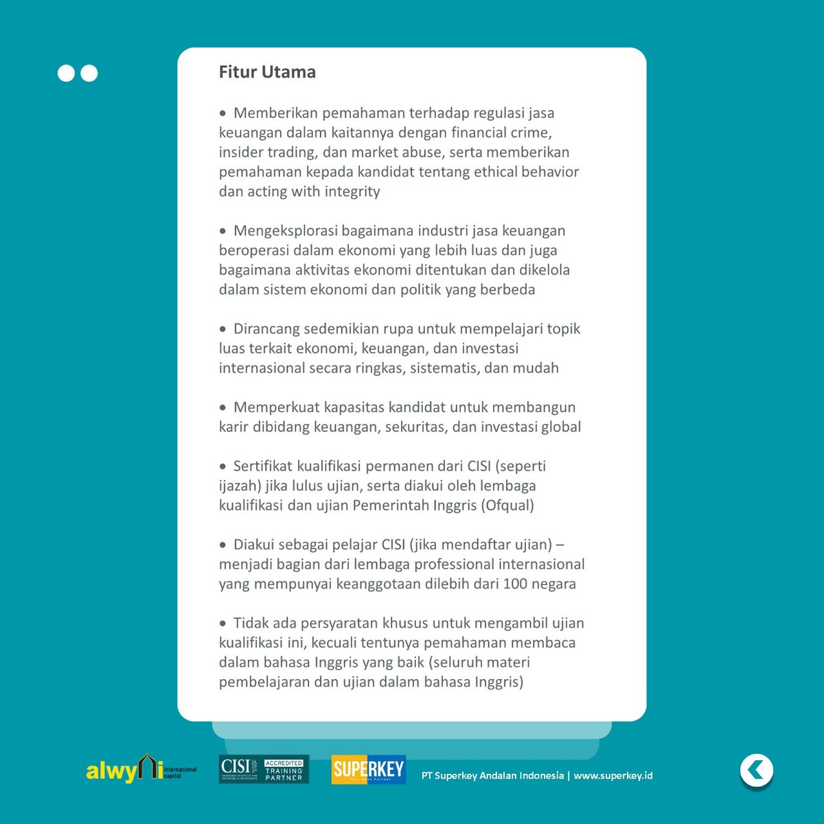 FaroukSahabat's tweet photo. Bagi yang tertarik untuk mendalami lebih jauh subjek terkait 'international securities &amp; investment' mungkin dapat mempertimbangkan untuk mengikuti pelatihan terlampir. Terima kasih. https://t.co/otcu78BsvD