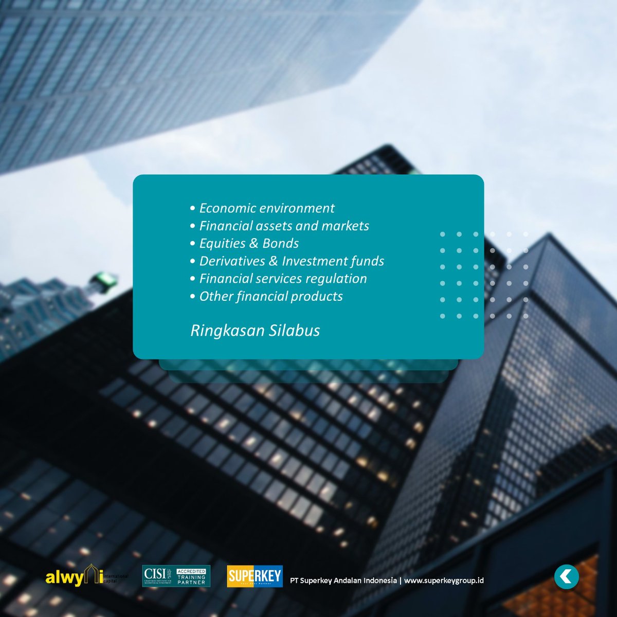 FaroukSahabat's tweet photo. Bagi yang tertarik untuk mendalami lebih jauh subjek terkait 'international securities &amp; investment' mungkin dapat mempertimbangkan untuk mengikuti pelatihan terlampir. Terima kasih. https://t.co/otcu78BsvD