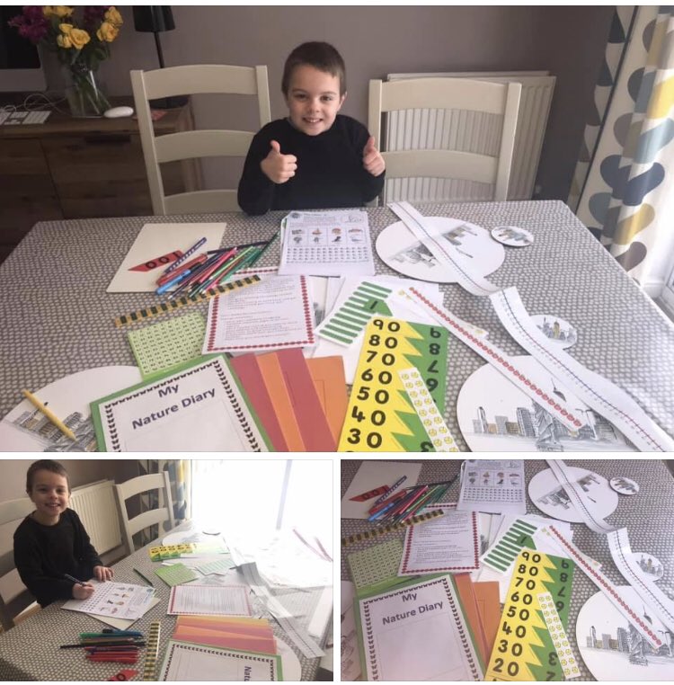 DrM_Webster's tweet photo. We are lucky to have a key worker place but @knightlowschool has still given us this amazing home learning pack for Harrison to do when he’s not in. Teachers are going the extra mile & beyond to keep education going #outstandingasalways #firstclasseducation @Warwickshire_CC https://t.co/aBajPx8ABs