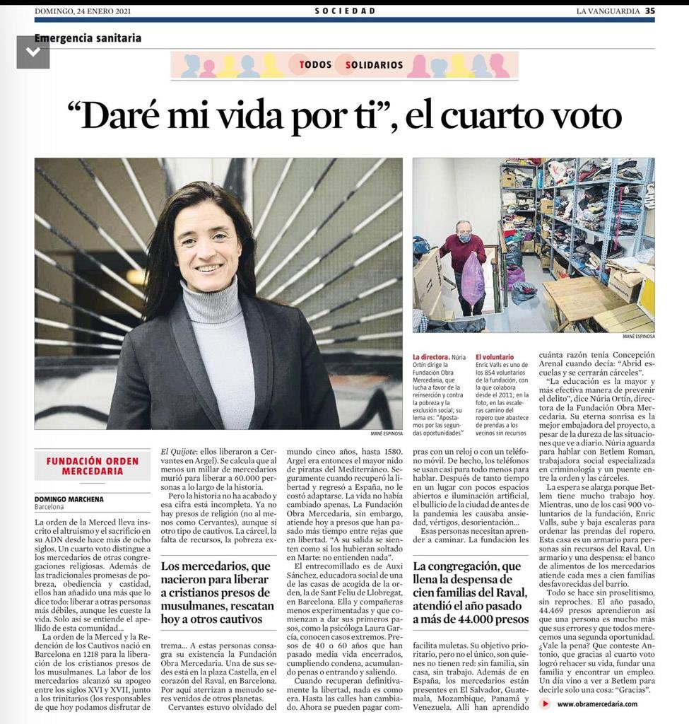 AnticsCASP's tweet photo. 👋 Entrevista a @OrtinNuria, directora de la Fundació Obra Mercedària i #AnticCasp: “Apostem per les segones oportunitats” 

El diari @LaVanguardia explica la tasca d’aquesta entitat, que lluita per a la reinserció, contra la pobresa i l’exclusió social. https://t.co/4Sl5mFMluv