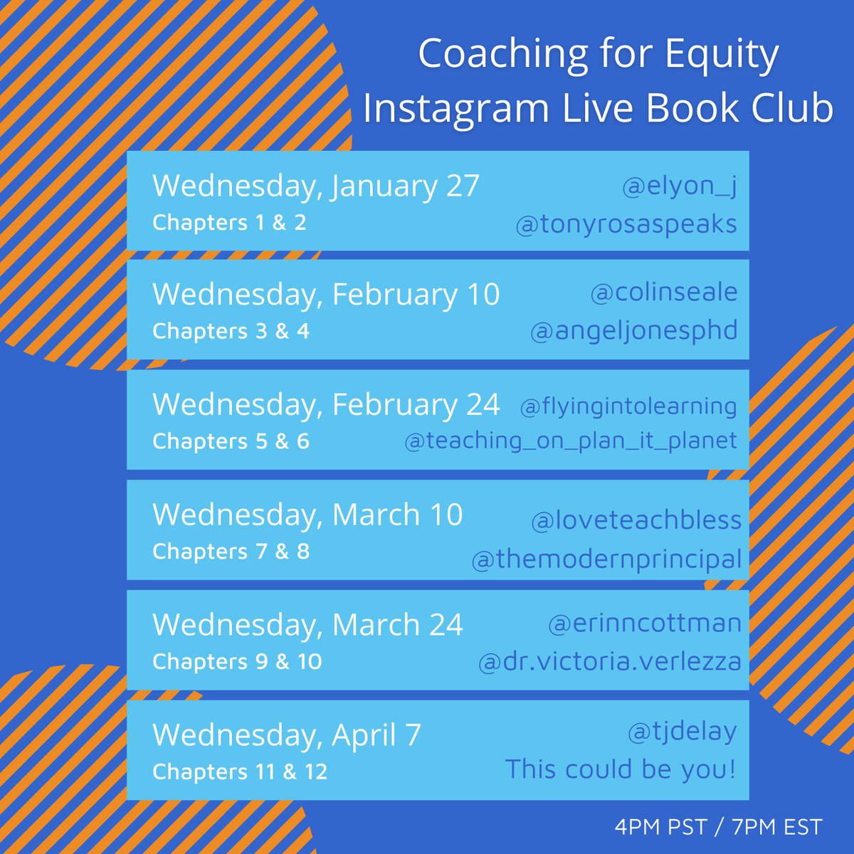 brightmorningtm's tweet photo. **Here it is**

Check out this amazing lineup for our Coaching for Equity IG Book Club! Don't forget to mark your calendars and join us for these conversations on the Bright Morning Team account: @bright_morning_team

Who are you excited to tune in to listen to? https://t.co/QT1zEwYhAS