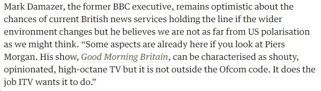 In keeping with the fashionable trope of democracy & civility saved in the nick of time from the barbarian hordes, there is the recognition that we've been sailing close to the wind, but this is fortunately only an issue at the tabloid end of the spectrum.