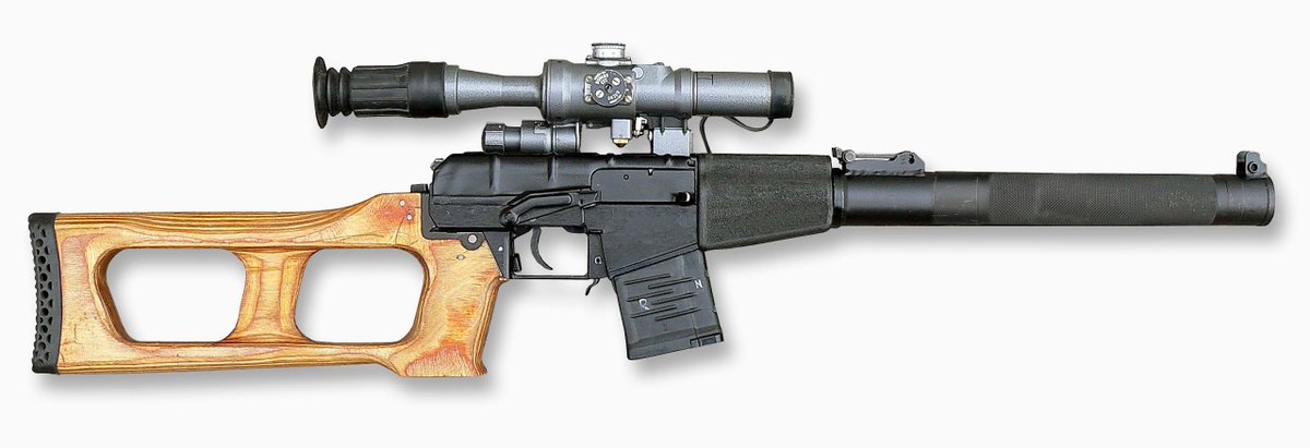 Not to be confused with its commando alternative, the VSS Vintorez, which is a very tactical marksman rifle/assault rifle hybrid with a built-in suppressor. Useful for hunting Chechen insurgents.