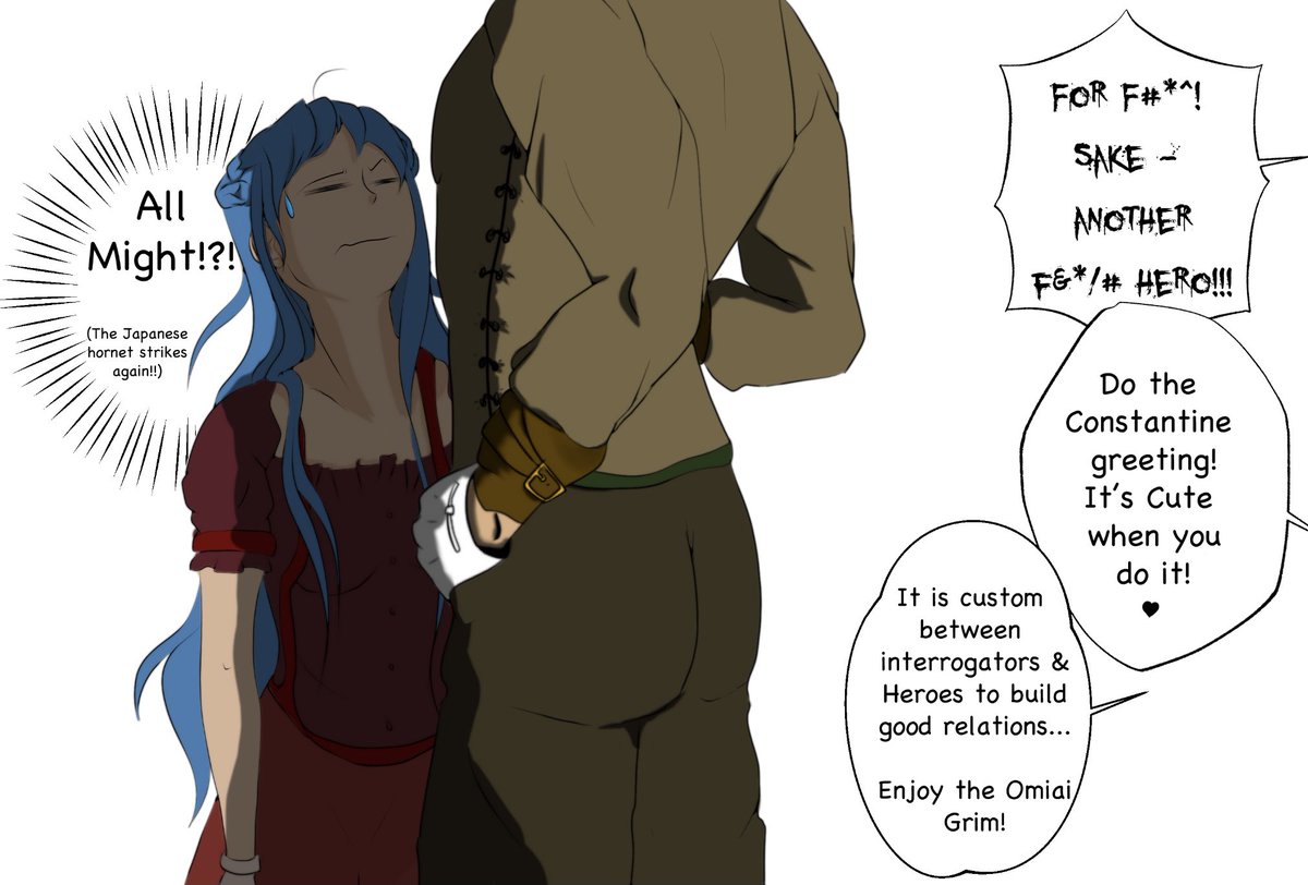 reigawa's tweet photo. Interrogator Humour in the AU universe https://t.co/TZ5O94fojs