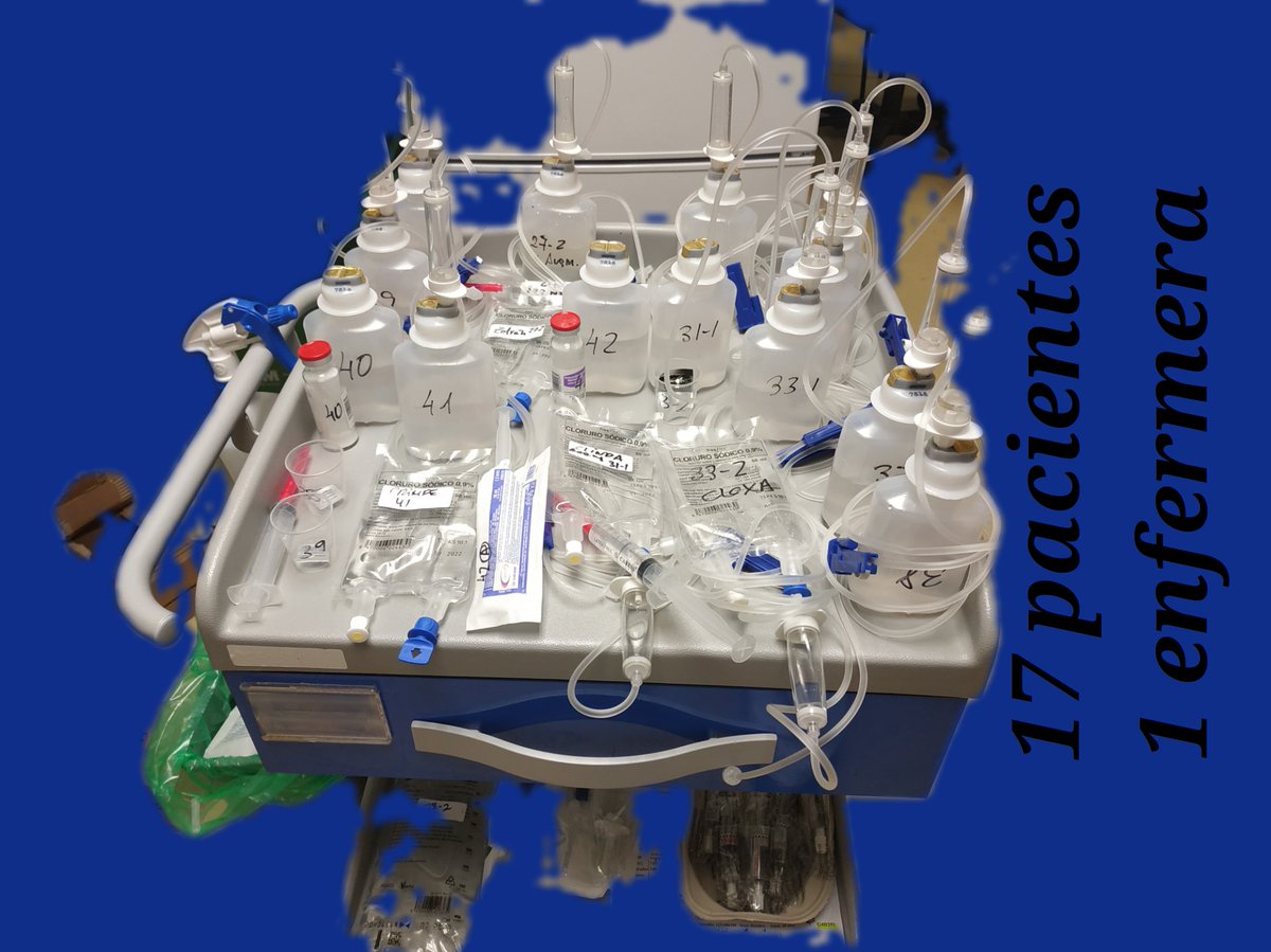 Turno de noche. Hospital La Paz. 17 pacientes de todas las especialidades (otorrino - traqueostomías, maxilofacial, oncología, paliativos, medicina interna, urología...). 1 sola enfermera. 1 sola auxiliar. Abro hilo.