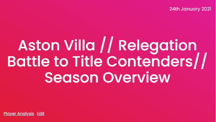 Anand P takes a look at <a href="/AVFCOfficial/">Aston Villa</a> who are arguably the best surprise package the <a href="/premierleague/">Premier League</a> has offered this season. #premierleague #astonvilla #AVFC 
esdfanalysis.com/player-analysi…