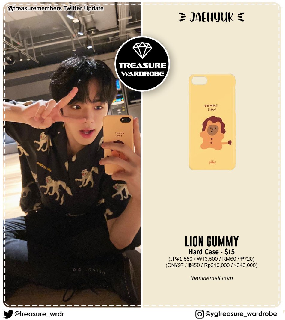 #JAEHYUK wearing
#GOALSTUDIO MC ALL OVER PATTERN HALF SHIRTS - $105
#DRMARTENS VEGAN 1460 FELIX LACE UP BOOTS - $150
#LIONGUMMY hard case - $15

<a href="/treasuremembers/">TREASURE</a>
#トレジャー #TREASURE #TREASUREWARDROBE #트레저 #윤재혁 #YOONJAEHYUK