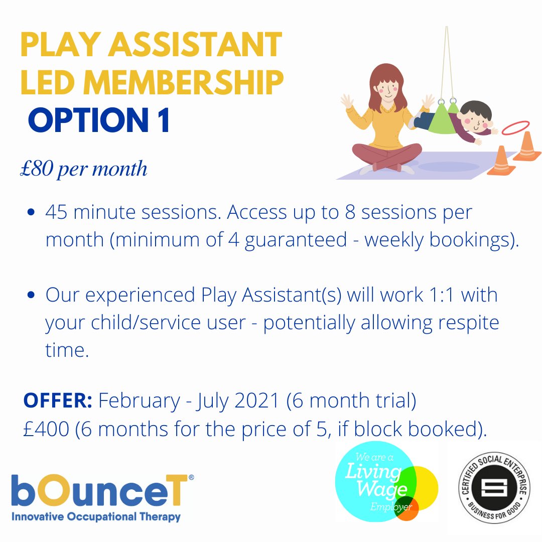 bounceot's tweet photo. New membership options @bOunceT_OT - all members have access to exclusive benefits! 6 month trial from February. 😁💡 #socialenterprise #OT #ValueofOT #SocEnt #CIC #nonprofit #businessforgood #LivingWageScotland https://t.co/RsdRLyse04