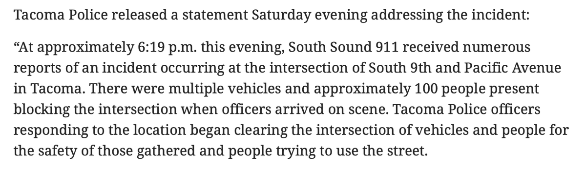 girlsreallyrule's tweet photo. Tacoma police spokeswoman Wendy Haddow issued a statement about the police officer who ran into a crowd St. night, running over at least one person.  

Haddow also said, “[The officer] was afraid they would break his glass." https://t.co/yNjh056mGM https://t.co/ghvAI3fGY0