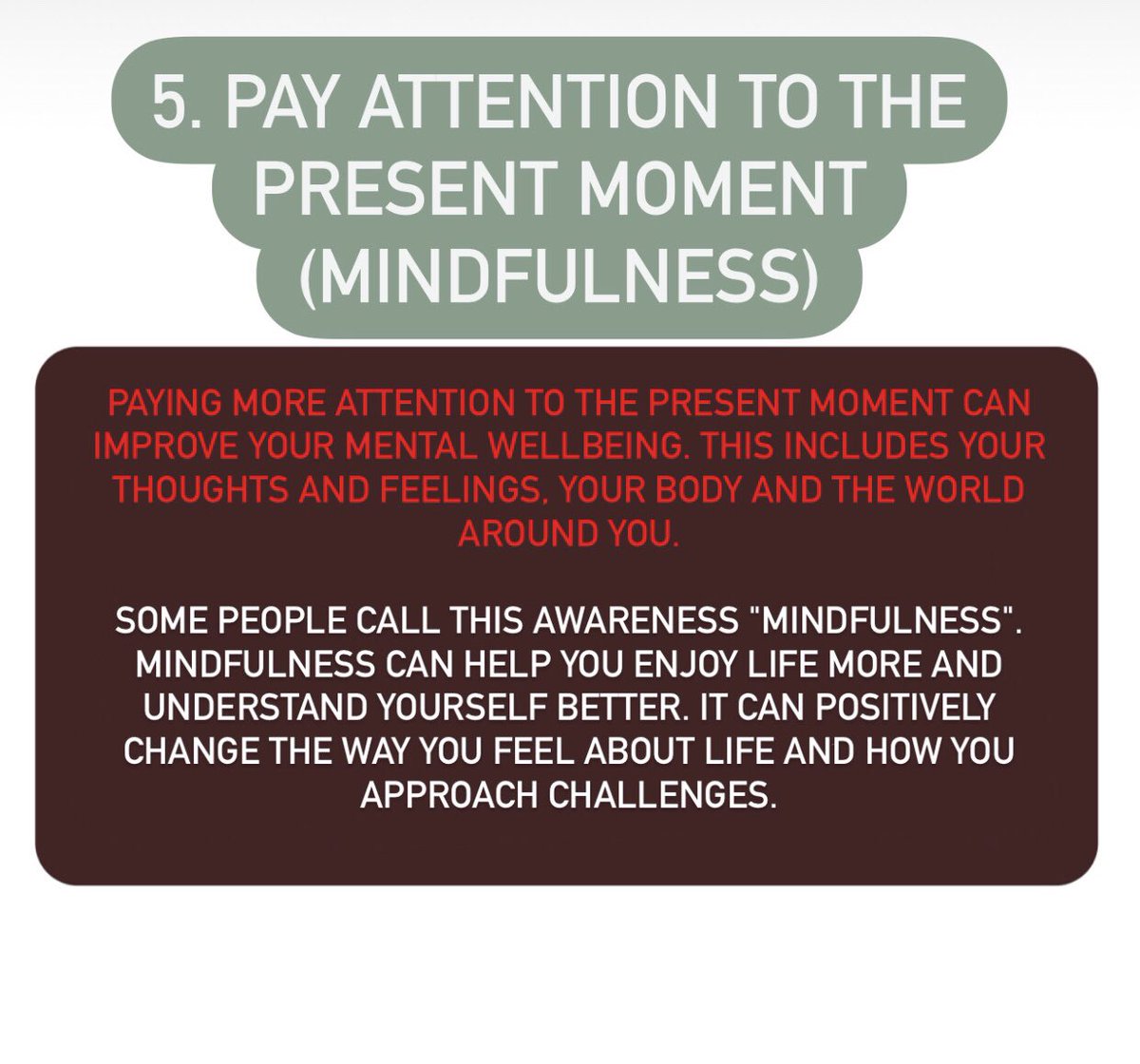 Evidence suggests there are 5 steps you can take to improve your mental health and wellbeing. Trying these things could help you feel more positive and able to get the most out of life.Beethere is always here to listen and talk our DM’s are always open 💛🐝📩