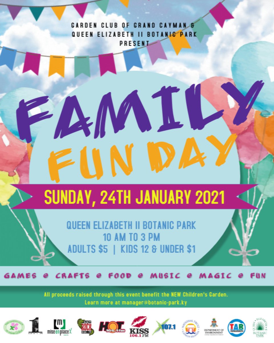 doecayman's tweet photo. Join us today! 💚10am – 3pm💚 QEII Botanic Park 💚for their Family Fun Day event! A swimsuit &amp; towel are great to bring along if you plan to use the Children’s Garden splash pad 💦. Enjoy food, music, games, and a blue iguana tour! 💙 
#Cayman #Family #community #BotanicPark #DoE https://t.co/pzbiK6mXRe