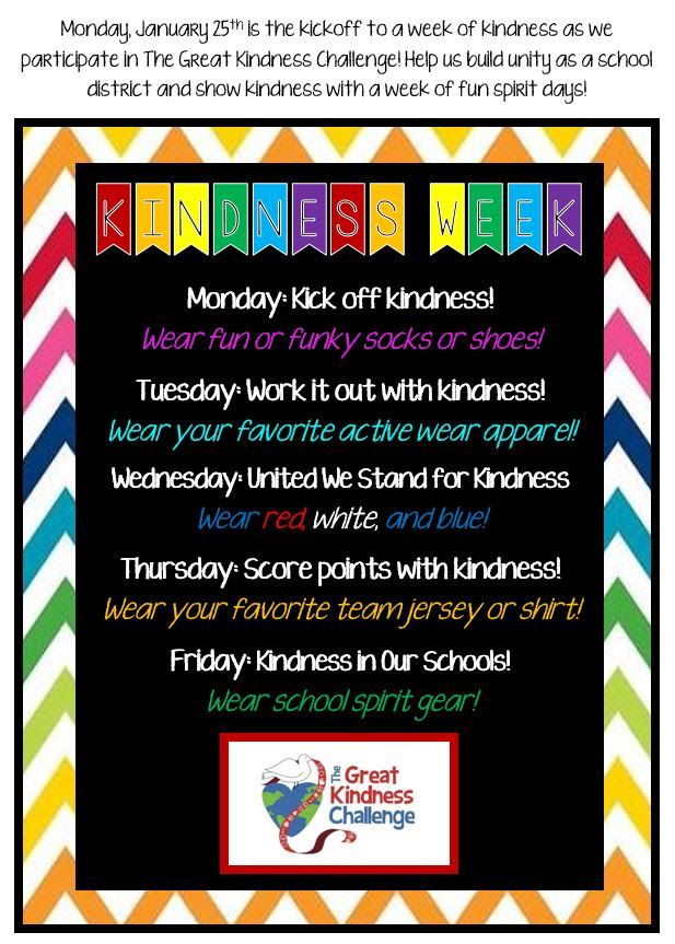 The Great Kindness Challenge Kicks off on Monday! #beekind