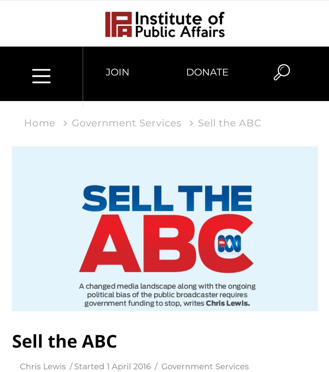 Yes the Right Wing "think tank" funded by Murdoch himself that campaigns to have the ABC (Murdoch's direct competitor) privatised. Let's ask them what they think about the ABC for some impartial commentary.