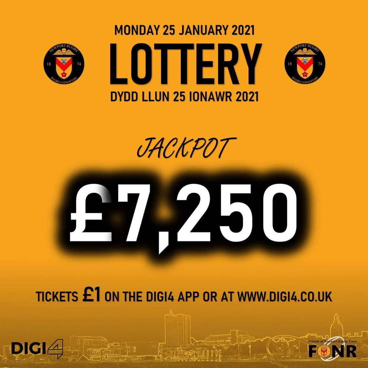 🎱 LOTTERY | We have an awesome jackpot worth £7,250 itching to be won!

Get your ticket for just £1 from the DIGI4 app or on digi4.co.uk NOW!

#COTP #YmlaenCasnewydd