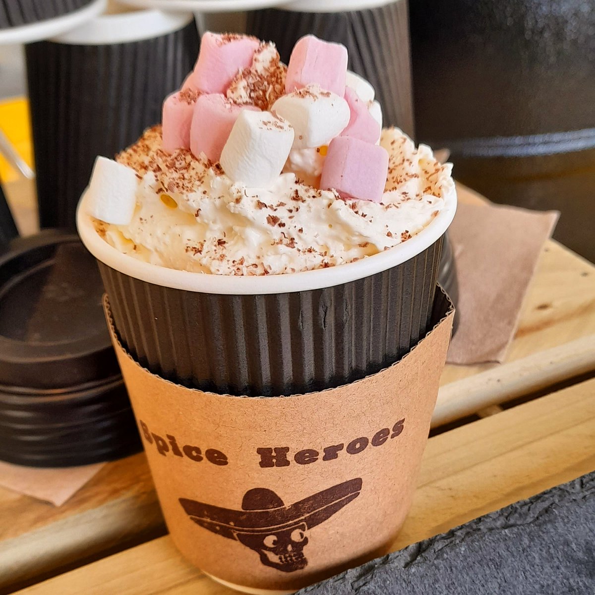 Hot Chocolate being served right now from the stall at Hebden Bridge Market 
#Hebden #HebdenBridge