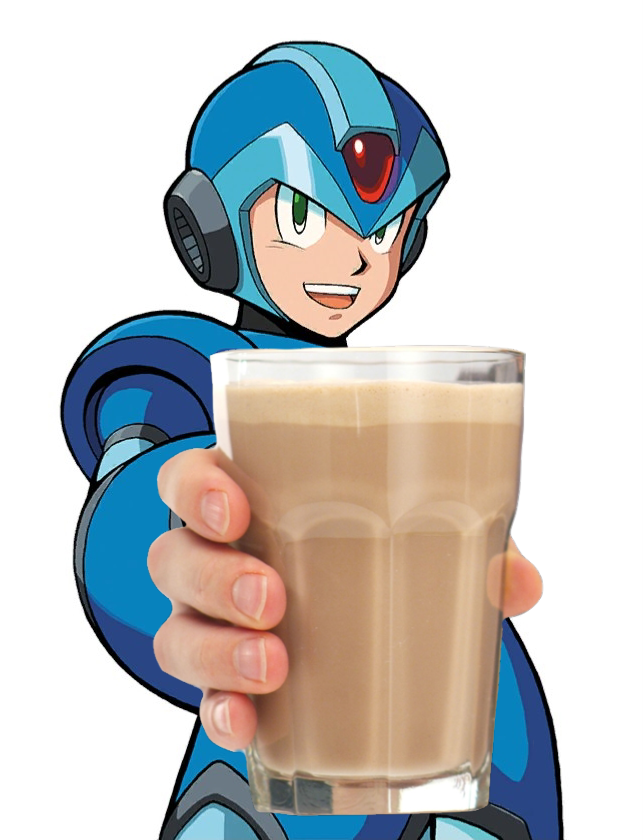 Every Mega Man from each series gives you Choccy Milk (1/2)