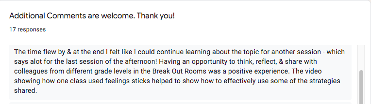 DAF_ECEducator's tweet photo. Looking over survey responses from my last district-wide PD, utilizing the #PyramidModel. This comment made my dayπ #LovePyramidModel #instructionalcoaching #earlychildhood https://t.co/vW4f0H9m2Z
