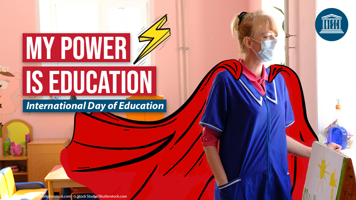 Teachers are heroes! 🦸🏼‍♀️

At least 63 million teachers were affected by the #COVID19 crisis.

On #EducationDay and every day, let's take a moment to honour &amp; applaud their dedication &amp; passion! 👏 👏 👏 🌍 unwo.men/bCtB50DfK3Y #PowerEducation
