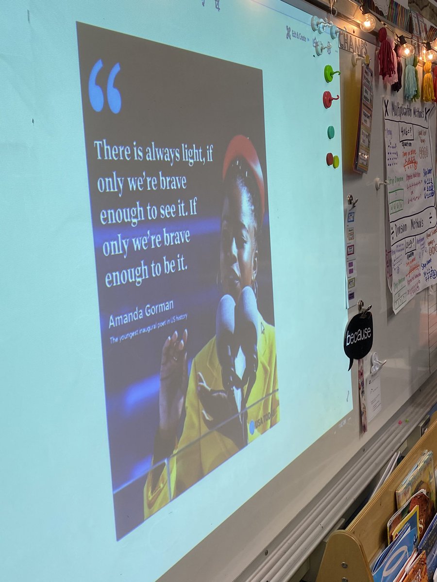 keeponteachon's tweet photo. @TheAmandaGorman, thank you for inspiring my third graders during our poetry unit! It was complete silence during independent writing and pencils got no rest. They were ready to make an impact with their words, too! #bethelight ✨ https://t.co/173XHuivf4