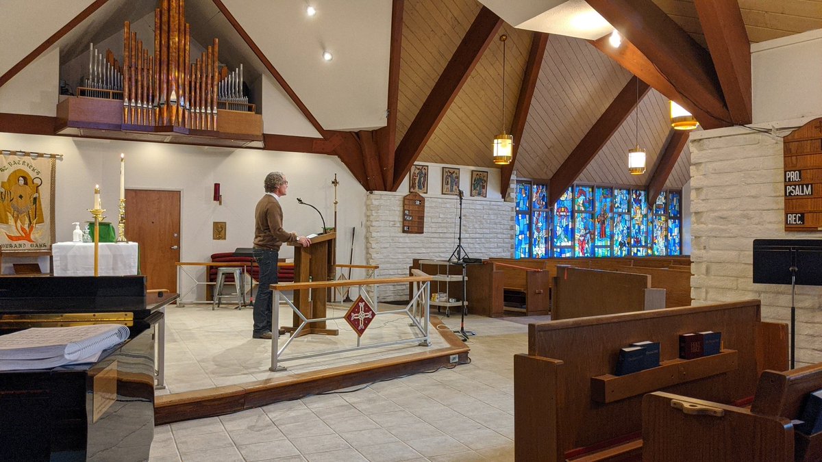 We're at St. Patrick's Church in Thousand Oaks this morning. Amazing how churches are connecting so effectively during this time!