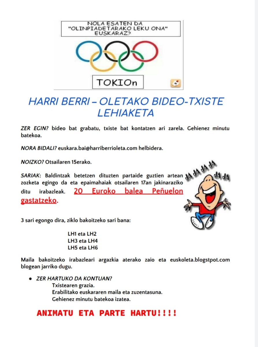 Harri Berri-Oletako txiste lehiaketa martxan da. #Peñuelo liburudendan gastatzeko 20 euroko saria irabazi nahi? Animatu eta parte hartu #harriberrioleta #euskaraz #lehiaketa #altza #donostia #euskarazbizinahidut