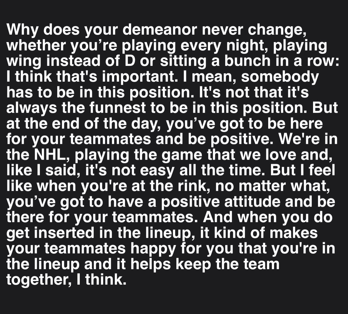 This helps explain why #mnwild D/LW Brad Hunt is such a respected teammate and should keep getting NHL jobs for a long time. 

It also should serve as an example for all young hockey players out there 

It’s not just words either. Getting to know him, it’s genuine