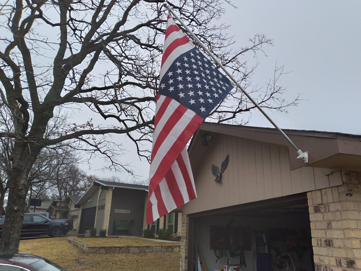golfballtx's tweet image. My flag is flying UPSIDE DOWN and will until Biden and Harris are out of office!!