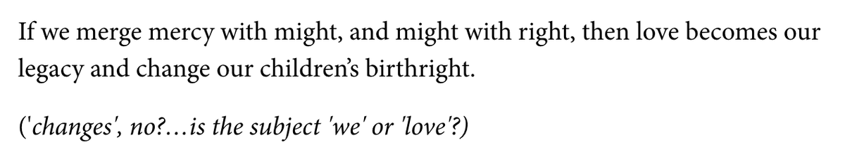No. "Change" is a noun. The structure "Noun Phrase + verb + Noun Phrase" followed by "Noun phrase + [elided/implied verb] + Noun Phrase" is common throughout English poetry & prose, but I suppose Emily Dickinson & Shakespeare were both white so no one was bothered by it before