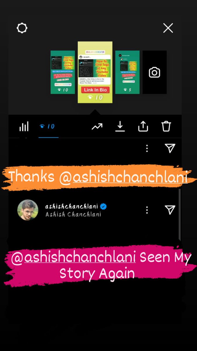 Thanks For Seeing My Story <a href="/ashchanchlani/">Ashish Chanchlani</a> 
Love You By Your Fan