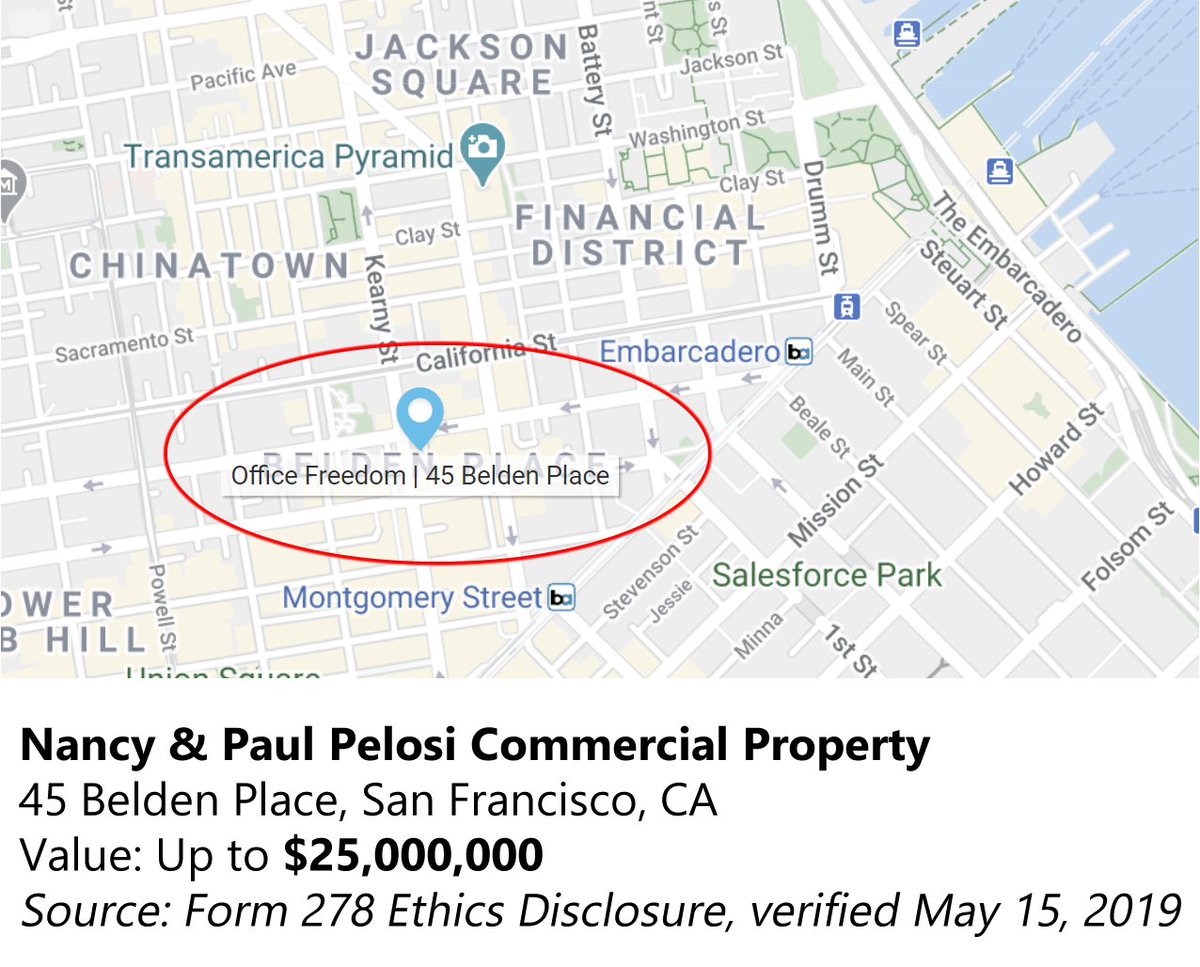  https://www.opensecrets.org/members-of-congress/nancy-pelosi/elections?cid=N00007360&cycle=2020&type=R https://www.fbcoverup.com/docs/library/2019-05-15-Nancy-P-Pelosi-(CA-12th)-2018-Financial-Disclosure-OGE-Form-278-Filing-ID-No-10026982-Office-of-Government-Ethics-filed-May-15-2019.pdf
