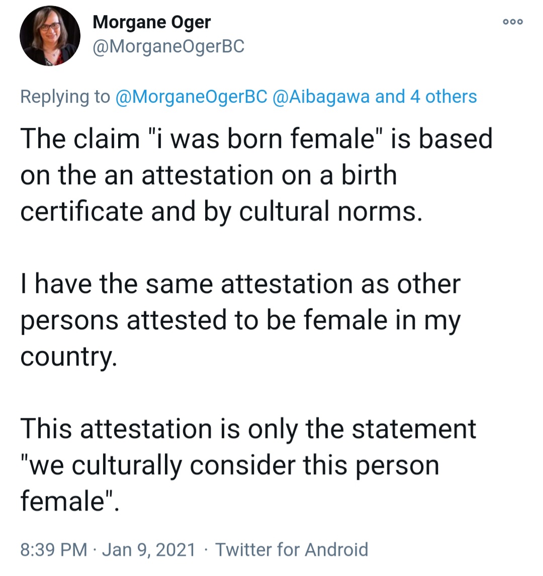  #nooneissayingsexdoesntexist except Morgane, because Morgane definitely is. It's all just a certificate.