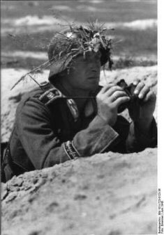 The employment of rifle fire must always be determined by the terrain & situation. Using Schützen in surprise fire, the Gruppenführer from a covered position points out the targets to them before the beginning of the fire & indicates the range & the target.9)