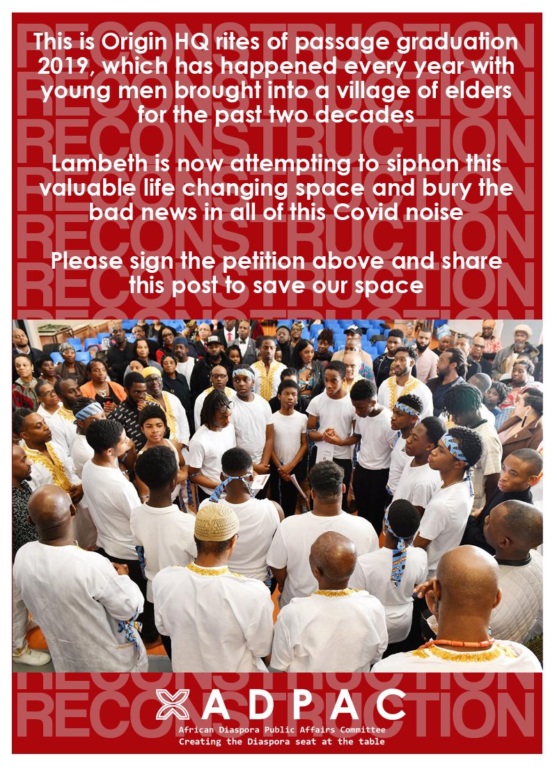 ADPAC6's tweet photo. Keep @lambeth_council hands off of our space. On the one hand, they lecture us about what our boys need and then in the dark of Covid lockdown attempt to siphon our most valuable space

Please sign our petition to protect our home

#Hypocryt
#OrignHQ 

https://t.co/5c5qgrOk1B https://t.co/aStWYyqnjb
