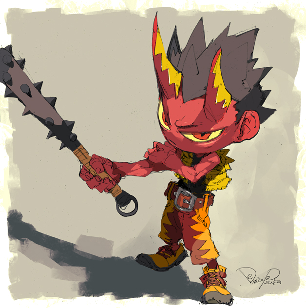 1boy weapon oni horns club (weapon) spiked club colored sclera  illustration images