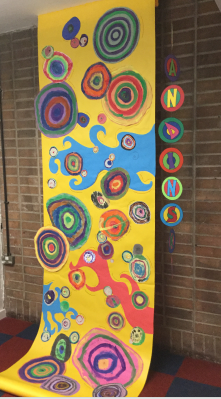 Year2SL's tweet photo. Year 1 have been exploring Kandinsky's Concentric Circles with print, pen and paint. https://t.co/kOg14ghvat