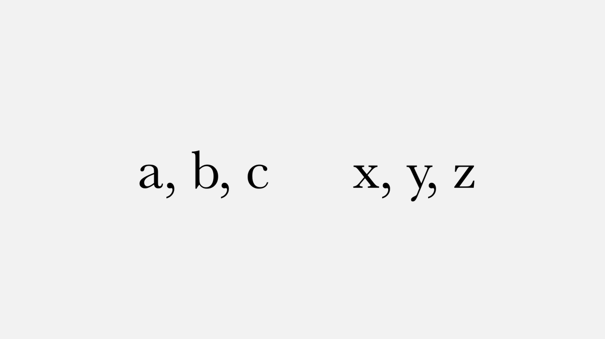 fermatslibrary's tweet photo. In Algebra we use the lowercase letters a, b, c for known quantities and x, y and z for unknown quantities. This notation was first introduced in 1637 by René Descartes in "La Géométrie" and is still used to this day. https://t.co/Tiyp1UVhi0