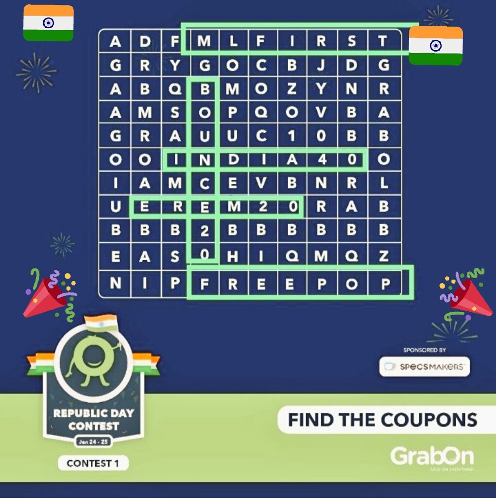 rjanardhan's tweet photo. @GrabOnIn @specsmakersopt KFC - FREEPOP
Dominos - INDIA40
Mamaearth - EREM20
Bounce - GBOUNCE20
Med life - MLFIRST
#ContestAlert #Contest
#contestgiveaway
#giveaway #giveawaycontest #giveawaytime #giveawayalert #contestfreak
@GrabOnIn
Join..
@kalpana7867
@iwasbornhot
@Godisgreat001 https://t.co/e10H49Yi0q