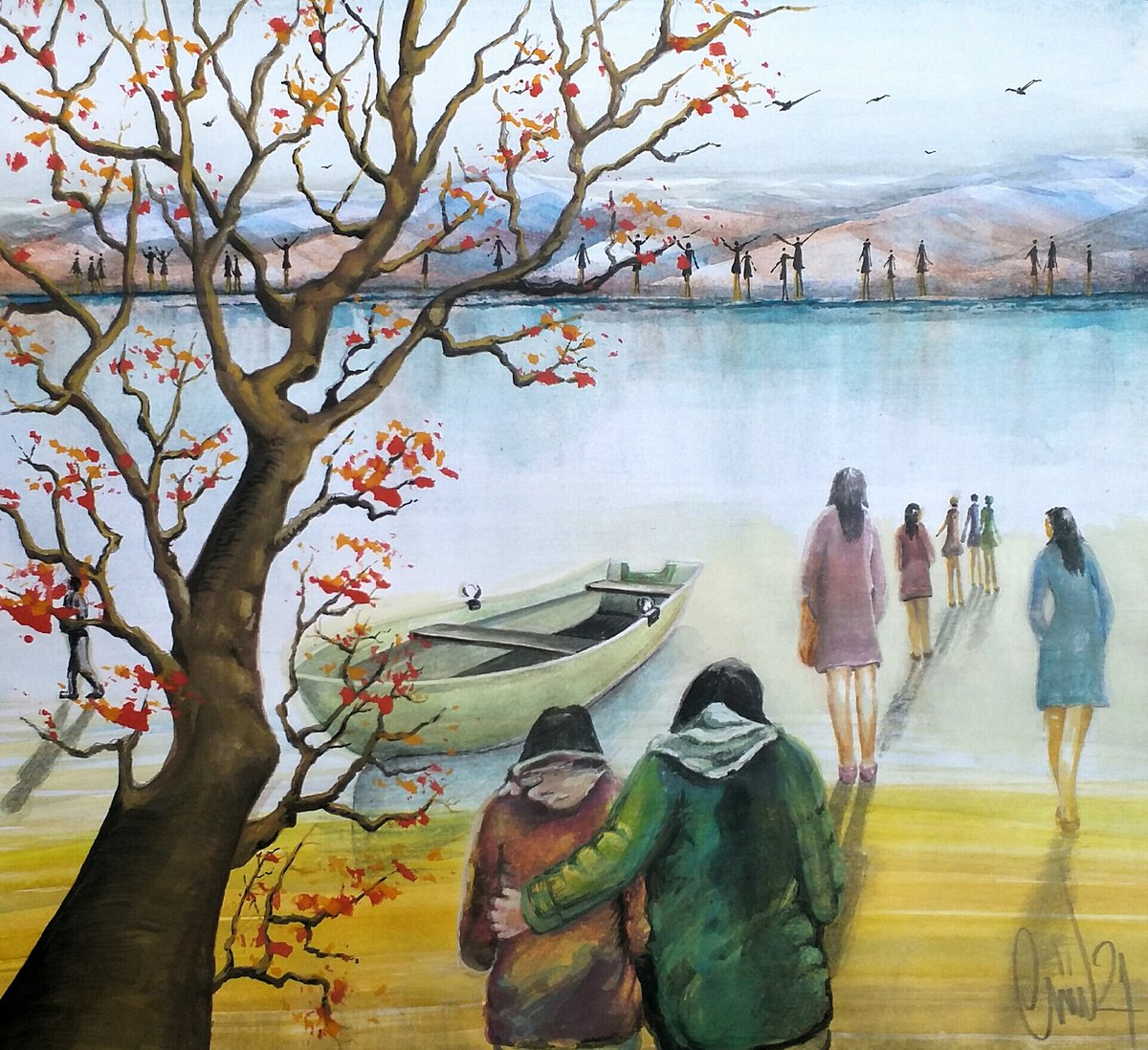 Kıyı Kızları
Suluboya
22 × 23 cm