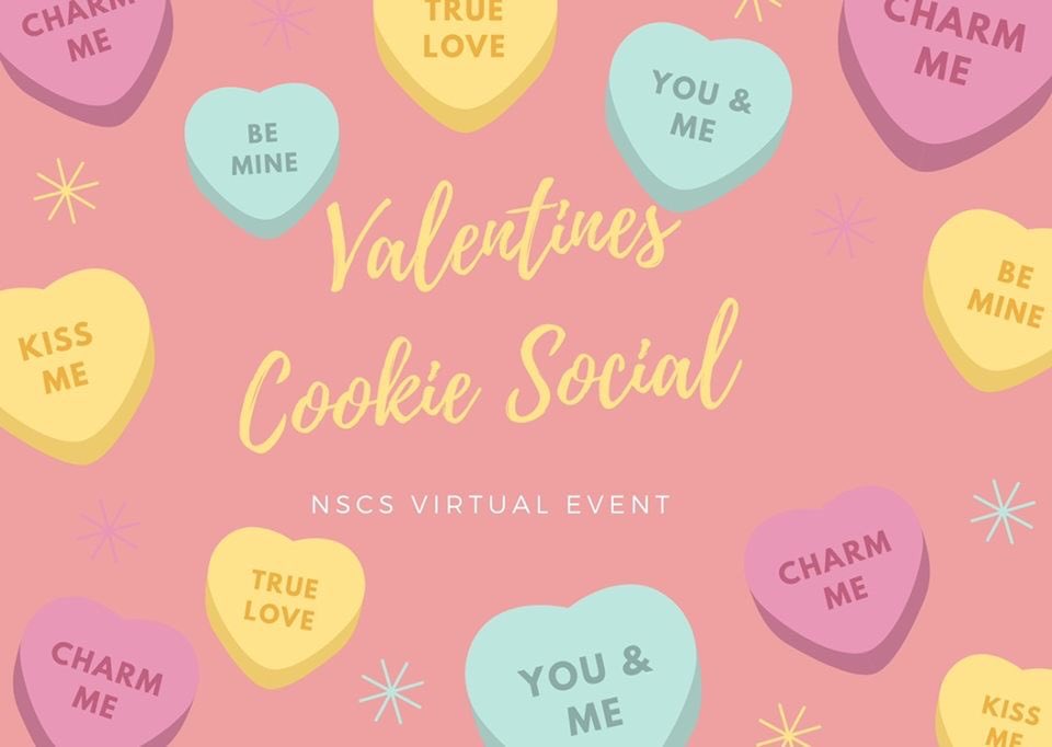 NSCS_UofA's tweet photo. NSCS is hosting a virtual Valentine cookie social event!! It will be held on zoom Thursday, February, 11 at 7:30 pm. we will be making Valentine cookies together! NSCS will provide you with all the materials you will need to bake your Valentine's cookies! https://t.co/SaxCsTjv0d