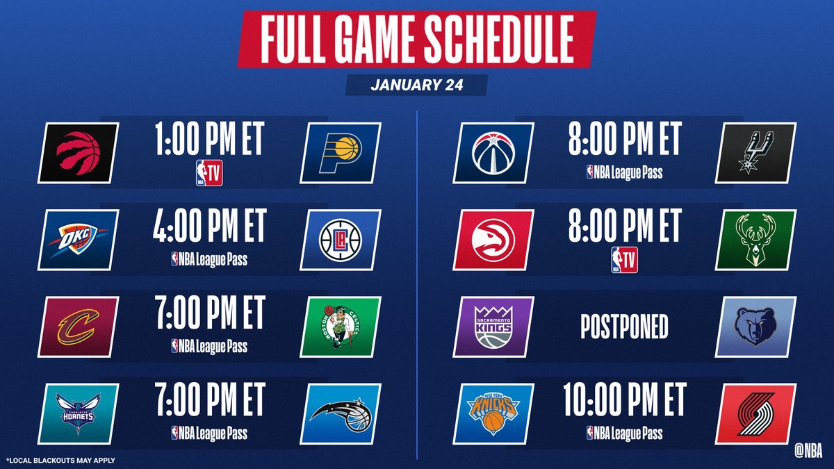Nba Auf Twitter 7 Games Today With Raptors Vs Pacers Beginning At 1 00 Pm Et On Nba Tv Nbatv Nba League Pass Https T Co Laecx0phzx Https T Co Ycpcmlpjjc