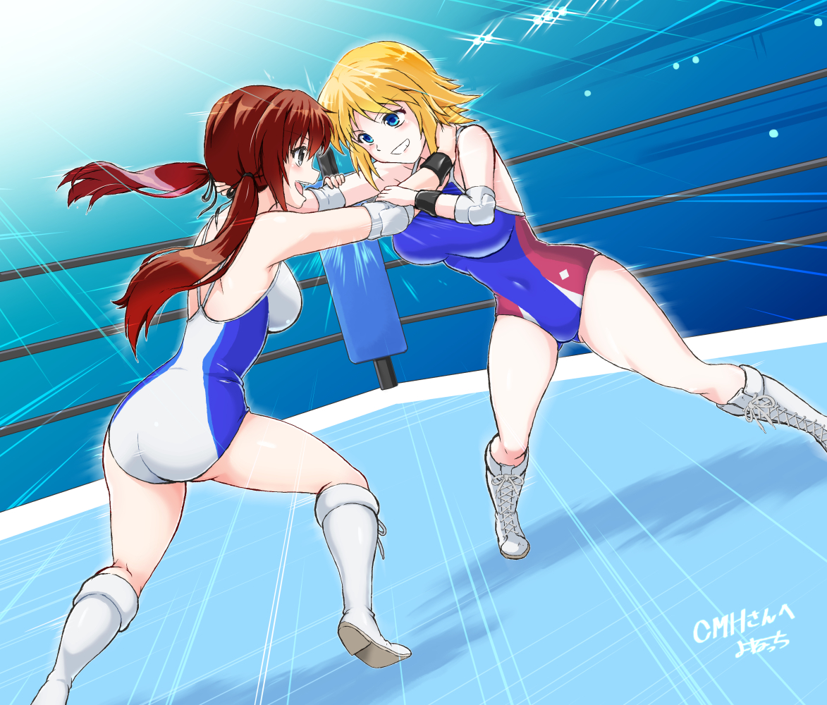 Cmhさん Cmh2wrestlingのリクエストで相沢あゆみさんとアニー コー よねっちのイラスト