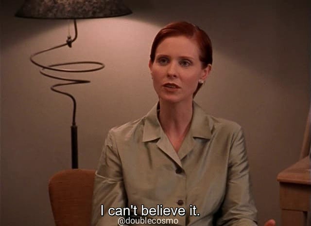 DoubleCosmo's tweet photo. 😂😂😂

#SexAndTheCity

E03S02: The Freak Show

Follow: @doublecosmo 

#SATC #satcquote #satcquotes #sjp #SexAndTheCity https://t.co/5a9rzvJ3VN
