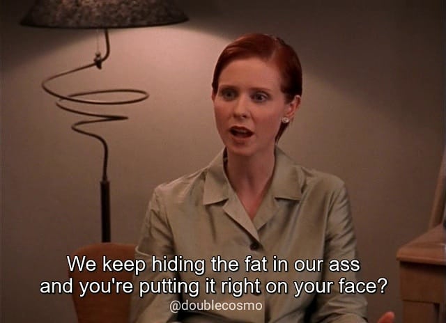 DoubleCosmo's tweet photo. 😂😂😂

#SexAndTheCity

E03S02: The Freak Show

Follow: @doublecosmo 

#SATC #satcquote #satcquotes #sjp #SexAndTheCity https://t.co/5a9rzvJ3VN